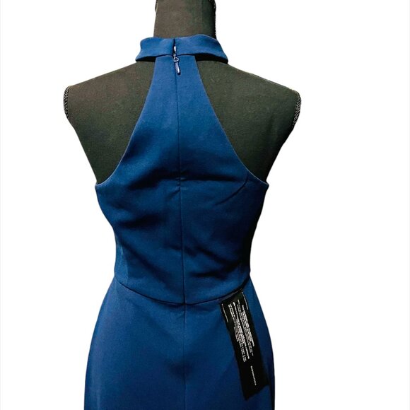 BCBGMAXAZRIA Dark Navy Elias Collar Detail Gown (NWT) - Picture 5 of 8
